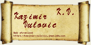 Kazimir Vulović vizit kartica